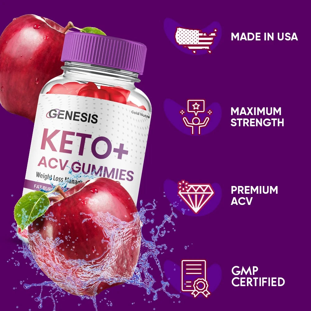 Genesis Keto Gummies, Genesis Keto Gummies SS Genesis Keto ACV Gummies, Advanced Formula Apple Cider Vinegar Gummy Official (3 Pack)