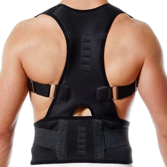 Thoracic Back Brace Posture Corrector - Magnetic Support for Neck Shoulder Upper and Lower Back Pain Relief - Adjustable Belt
