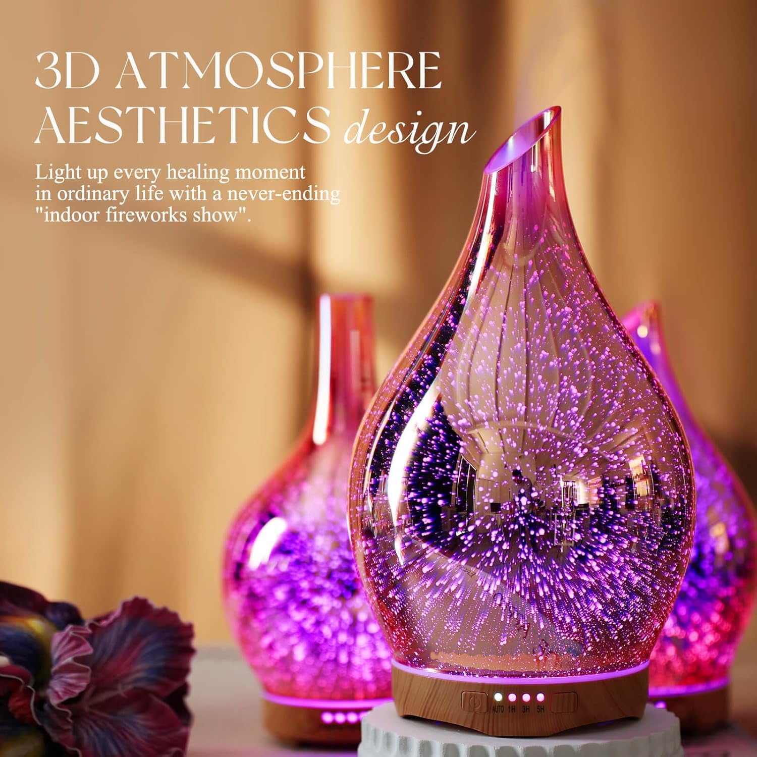 280ML Essential Oil Diffuser, Aroma Ultrasonic Humidifier with Remote Control, BPA Free, Auto Shut-Off, Timer Setting