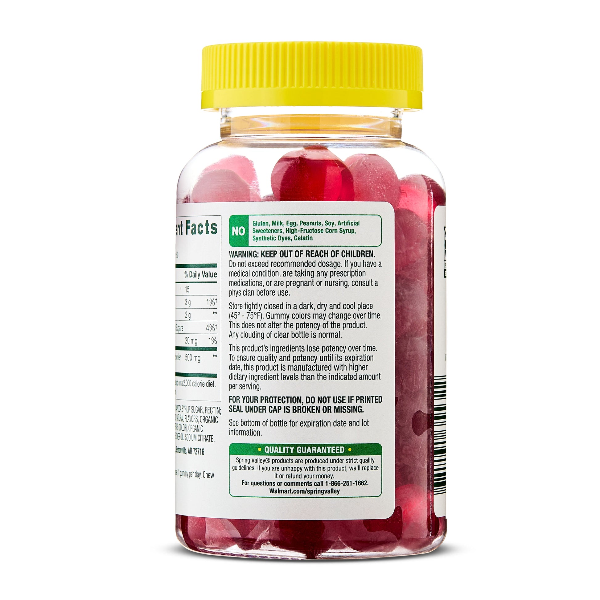 Non GMO Dietary Supplement Gummies, Apple Cider Vinegar, 500 Mg, 60 Count