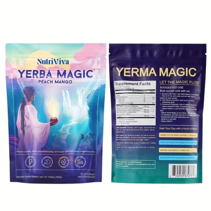3X Yerba Magic Yerba Mate Instant Tea Powder - Peach Mango Flavors - 30 Servings
