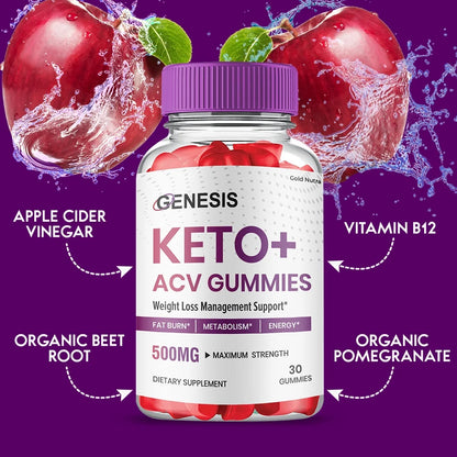 Genesis Keto Gummies, Genesis Keto Gummies SS Genesis Keto ACV Gummies, Advanced Formula Apple Cider Vinegar Gummy Official (3 Pack)