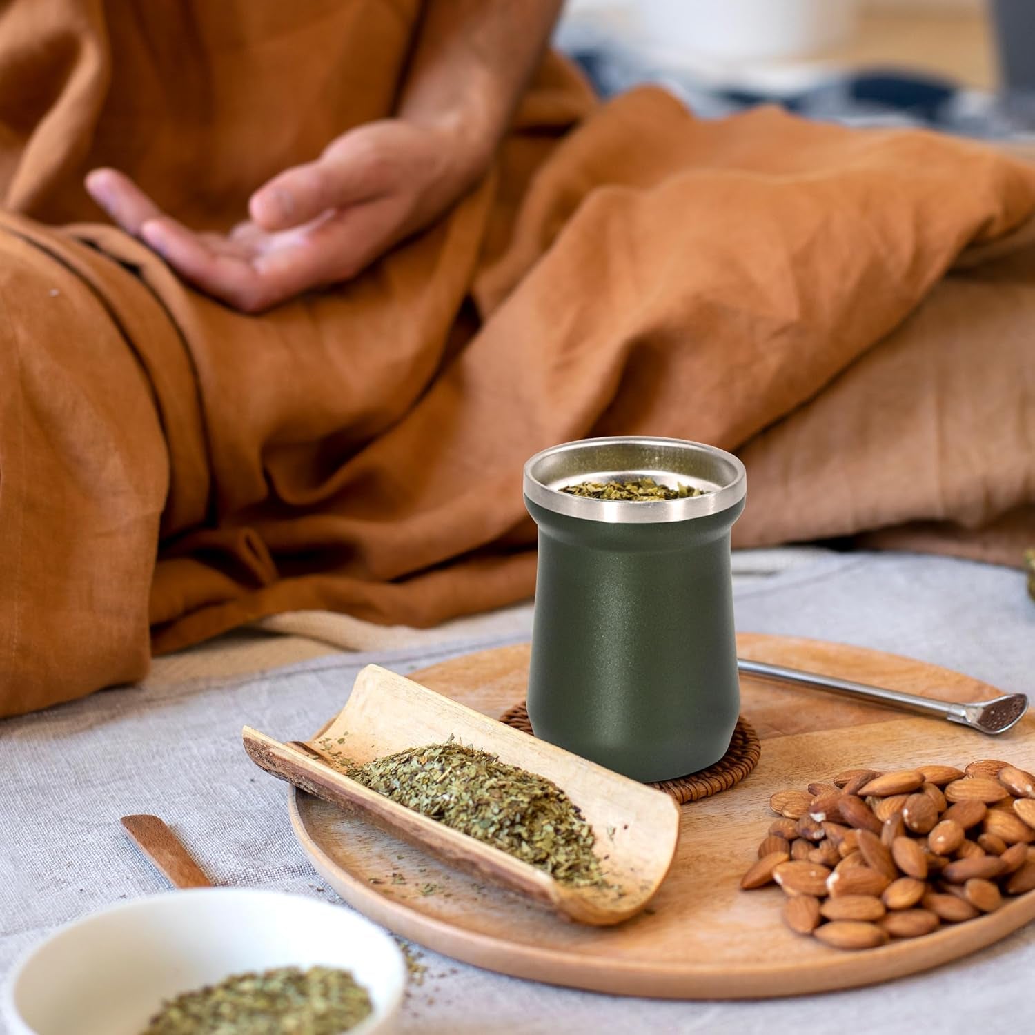 Yerba Mate Cup 5 Oz, Yerba Mate Gourd and Bombilla Straw Set, Stainless Steel Do
